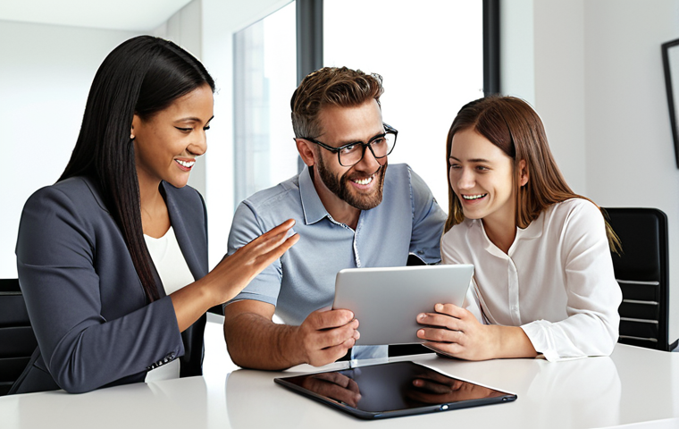 **
Prompt: A diverse family confidently gathered around a financial advisor in a modern office, reviewing insurance options on a tablet. The atmosphere is bright and optimistic, symbolizing financial security. Background includes charts showcasing growth and protection.
**