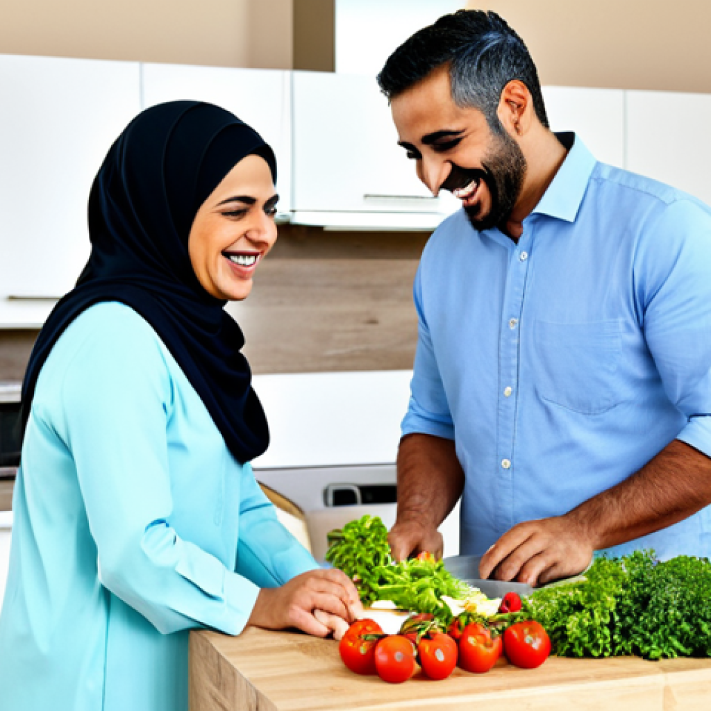 효율적인 보험 포트폴리오 자산 배분 - Family Health**
"A happy, healthy Arab family (mother, father, two children) laughing together in a...