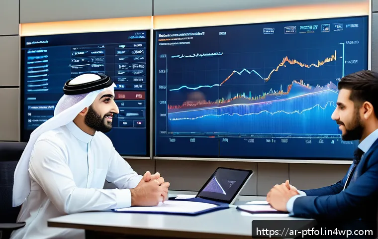 보험 포트폴리오의 현금 흐름 관리 전략 - A modern Middle Eastern insurance office setting with diverse professionals in traditional and busin...