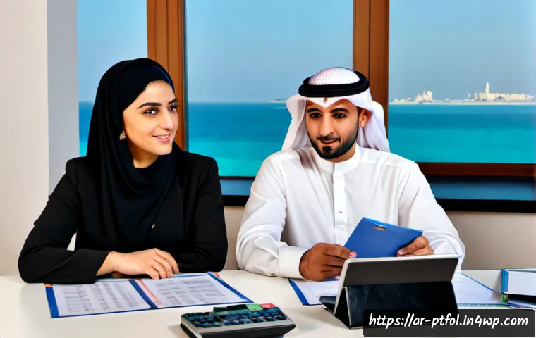 보험 포트폴리오 성공 사례 및 분석 - Photorealistic Arabic family insurance success consultation in a bright modern office, confident mid...